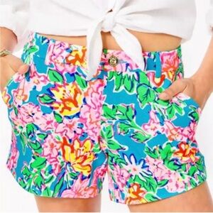 NWT Lilly Pulitzer Callahan Knit Short Rose To The Occasion Floral Stretch